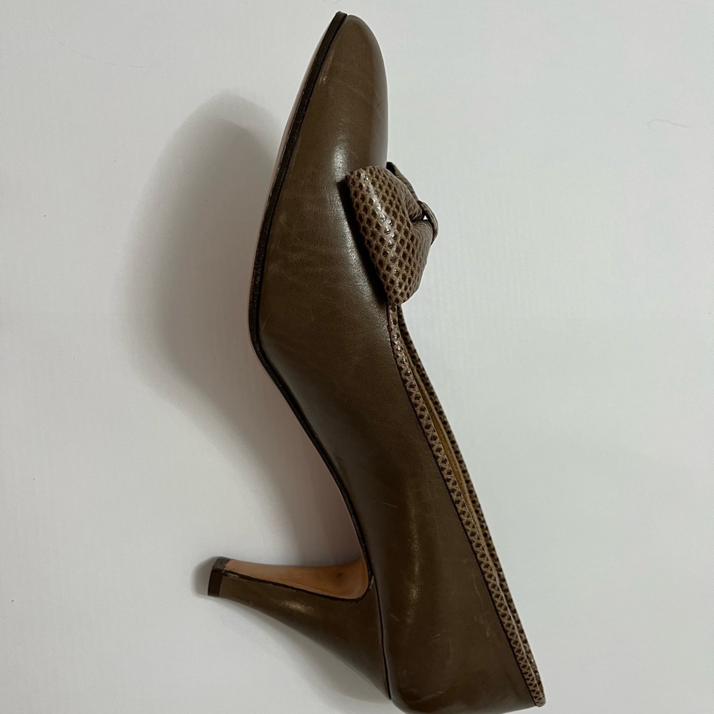 Julianelli Brown Leather Heels Womens Size 7  Vintage 50’s 60’s Made In Italy - Picture 3 of 10